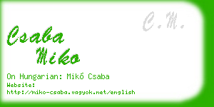 csaba miko business card
